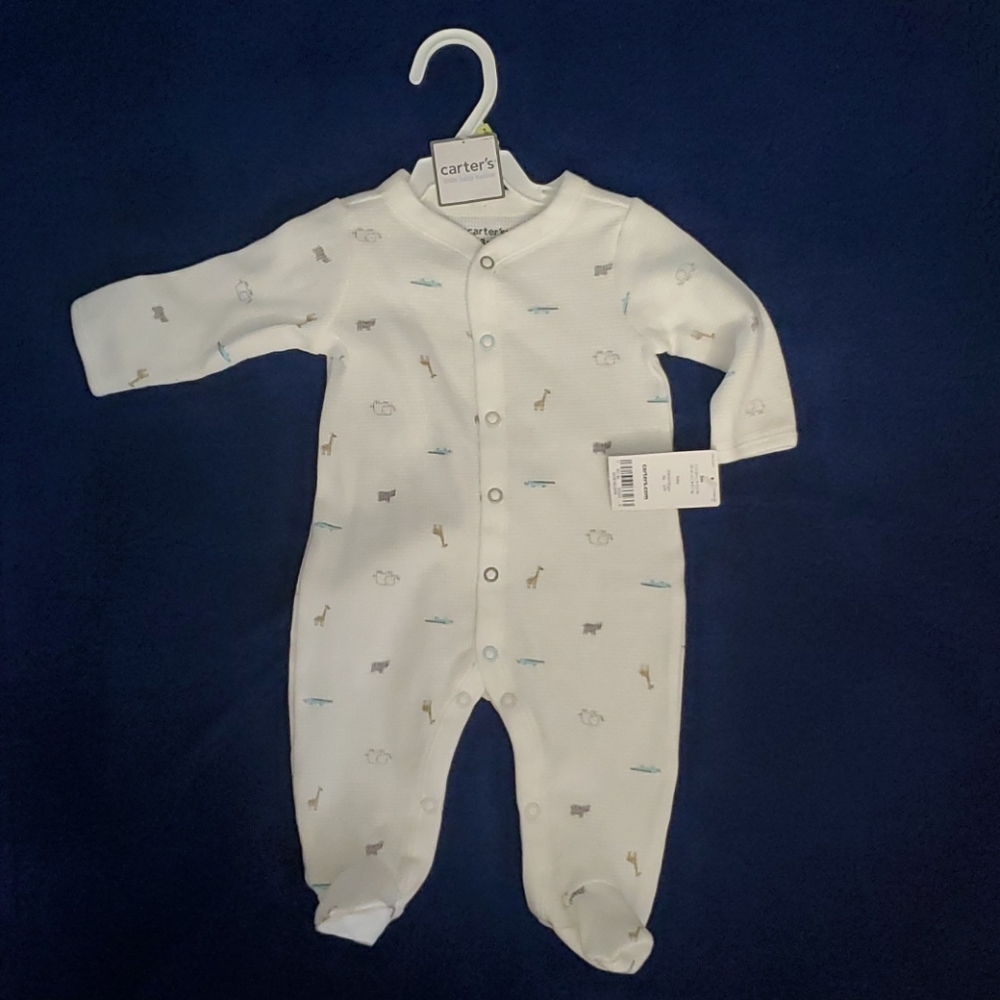 Animal Print Snap-Up Thermal Sleep & Play